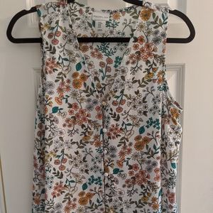 rachel zoe sleeveless button floral blouse MEDIUM